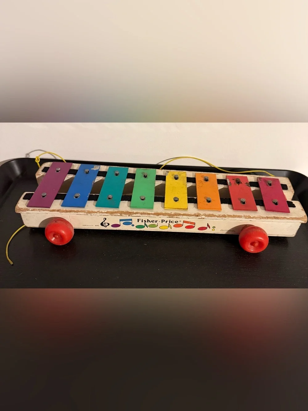 Vintage Fisher-Price Colorful Wooden Xylophone - Multicolor